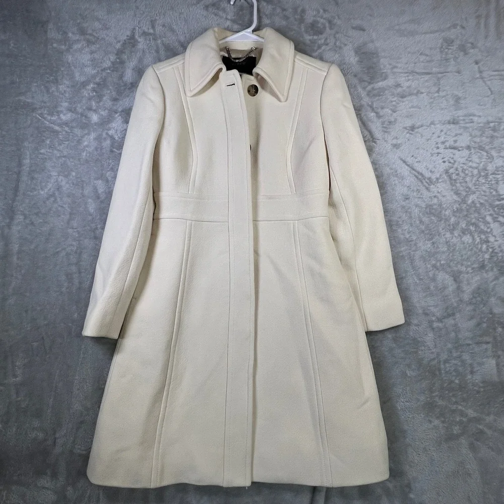 J. Crew Italian‎ Double Cloth Wool Blend Coat Cream Size 0P